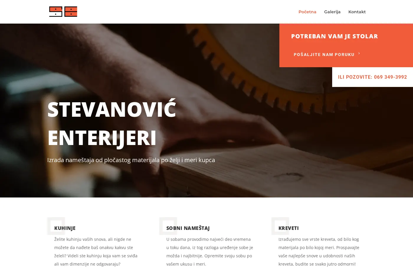Stevanović Enterijeri — sajt koji smo izradili